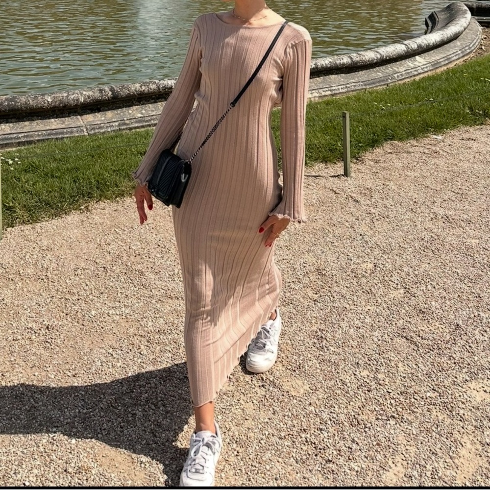 Commense tan maxi dress